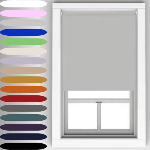 Caecus Light Grey Blackout Roller Blinds Made To Measure Window Blinds Easy Fit Child Safe Thermal Properties Home Office Fitting Included Up To 180cm Width x Up To 160cm Drop