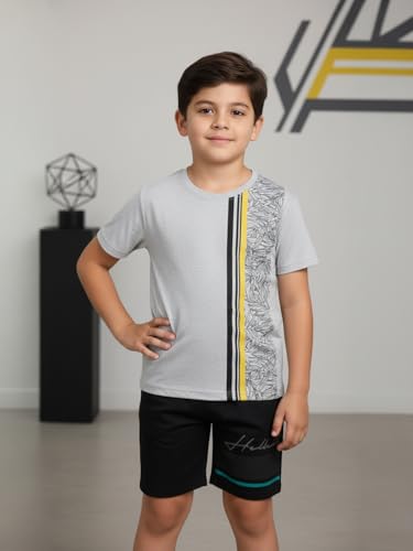 Image of HELLCAT Boys Dress Clothing Set Combo with Tshirts & Shorts - Pack 3