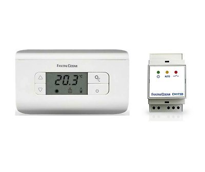 Fantini Cosmi - CH115RF + CH173D - Thermostat électronique radiofréquence à microprocesseur, pour le commandement d'installations de chauffage et de climatisation