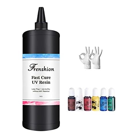 1KG Upgrade 45S Fast Cure Clear Hard UV Harz+ Farbe Pigment+Handschuh Cover