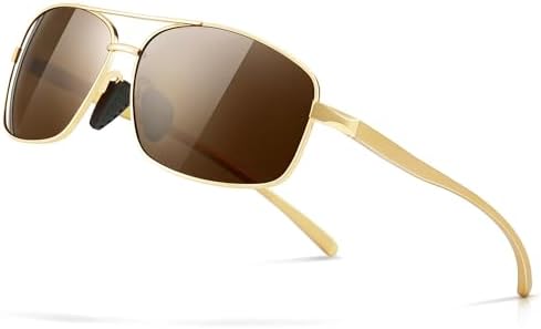 SUNGAIT Ultra Lightweight Rectangular Polarized Sunglasses Men UV400 Protection