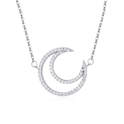 Collier en métal lune creuse pour femme style élégant