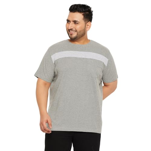 Image of Bigbanana Plus Size Men's Regular Fit Textured Round Neck Tshirt