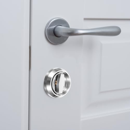 Uonlytech Cerradura Invisible para Puerta Corrediza de Acero Inoxidable 304 Doble Cara con Manija Oculta Plata para Privacidad en Hogar y Herrajes para Puertas de Cuarto miniatura 6