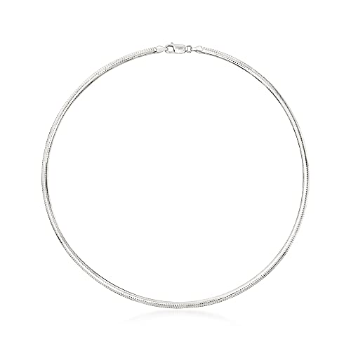 Ross-Simons Italian 4mm Reversible Omega Necklace in 2-Tone Sterling Silver3