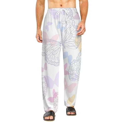 Bas de pyjama femme long Esquisse de Papillons pantalon détente en taille S
