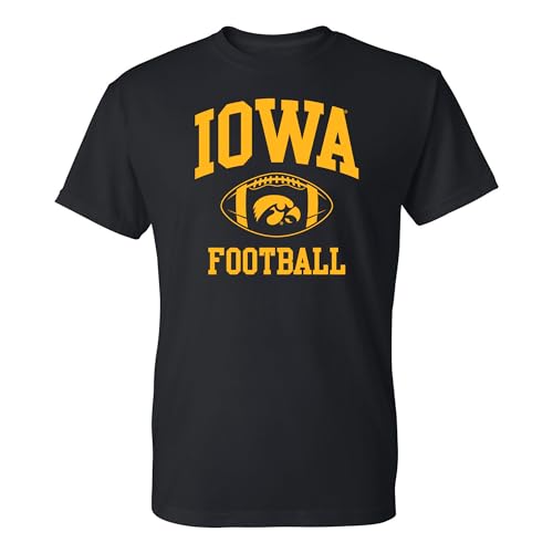 UGP Campus Apparel AS10 - Iowa Hawkeyes Classic Football Arch Mens T-Shirt - X-Large - Black