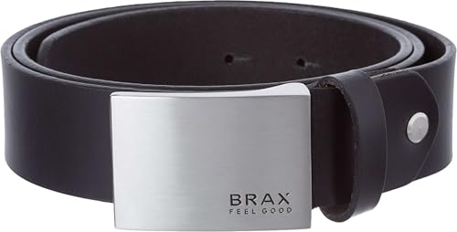 BRAX Herren Style Ledergürtel Uni Koppelgürtel Gürtel, Black, 677 (Herstellergröße: 105)