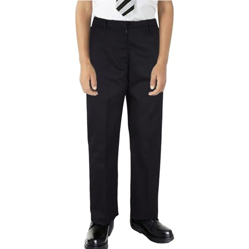 A2Z 4 Kids Boys Pants Plain Regular Fit School Elasticated Waist - Boys UF Pant 780 Jet Black 15-16