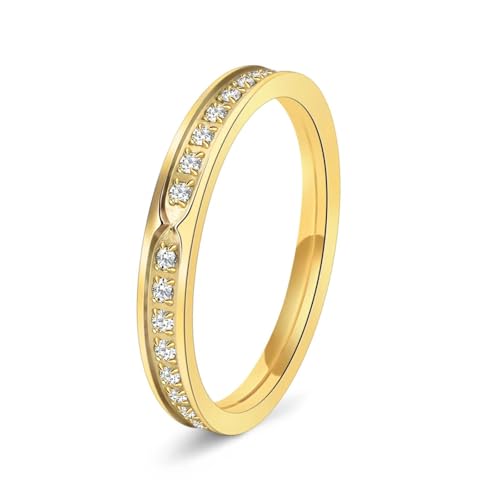 Bague pour femme en zircone cubique - Alliance minimaliste élégante