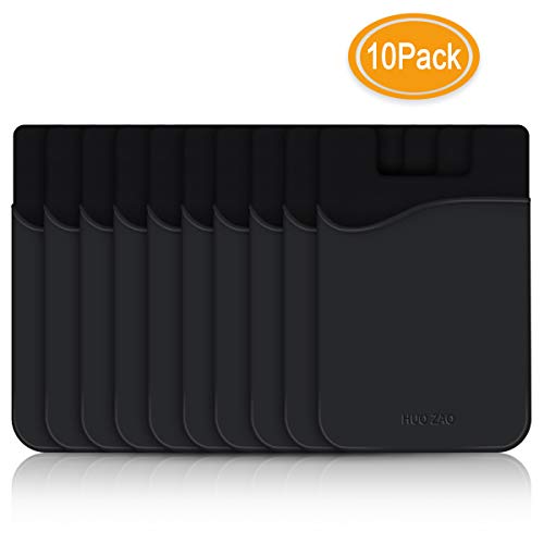 HUO ZAO Cell Phone Credit Card Holder, Silicone Phone Wallet with Adhesive Stick-on