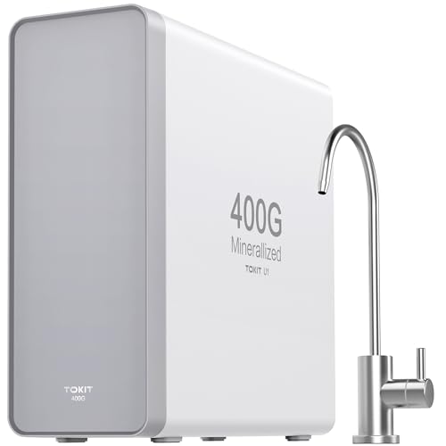 TOKIT UV Filtro De Agua De Ósmosis Inversa, RO Sistema De Filtración Mineral Bajo Fregadero, Calentador De Agua Instantáneo De 600 GPD, NSF/ANSI 58, 2:1 de Pureza al Drenaje, TDS (U3)