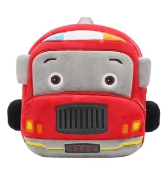 Kids Fire Truck Backpack, Red Plush Cartoon Design, 10L Capacity, Adjustable Shoulder Straps, for Ages 2-6 Years-picture-16