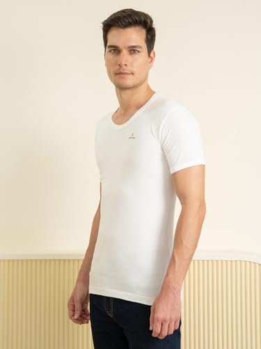 Image of Lux Cozi Men's White Half Sleeves Cotton Vest