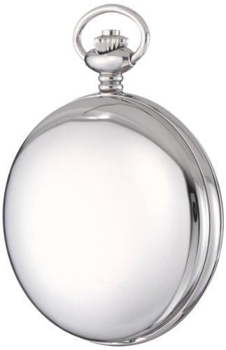 Image of Charles-Hubert, Paris 3905-W Premium Collection Stainless Steel Polished Finish Hunter Case Mechanical Pocket Watch