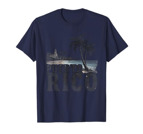 Retro Puerto Rico Paisaje Vintage Souvenir Camiseta