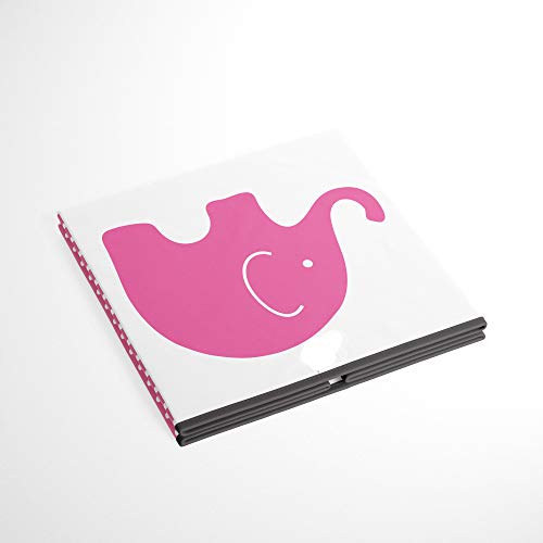 Bacati Elephants Storage Tote Basket, Pink/Grey, Small #TOP4