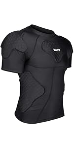 Amazon.com: TUOY Padded Compression Shirt Padded Football Shirt