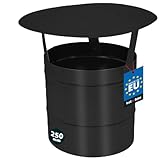 KOTARBAU® Sombrerete Chimenea - Acero Galvanizado y Pintado en Polvo - ø 250 mm - Negro - Sombrero Chimenea - Caperuza Salida Humos - Resistente a la Corrosión - Fácil Instalación