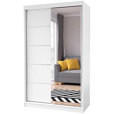 Fabryka Mebli Idźczak Schiebetürenschrank, eleganter Kleiderschrank Schrank Garderobe Spiegel Neomi 05, Schlafzimmer- Wohnzimmerschrank Schiebetüren Modern Design Cover