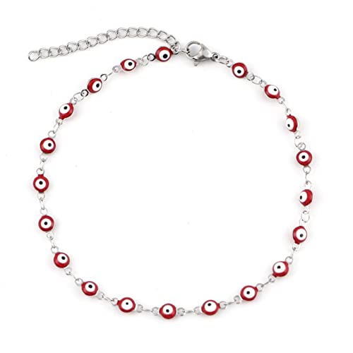 Turkish Eye Anklet For Women Enamel Evil Eye Anklets Bracelets On The Leg Jewelry Gifts 23cm