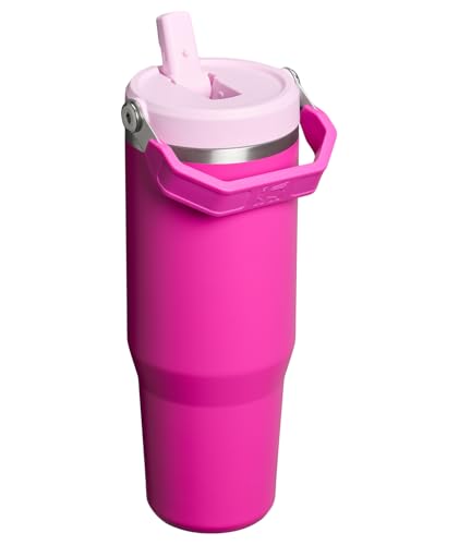 STANLEY IceFlow 2.0 Flip Straw Tumbler with Handle 30 oz | Twist On Lid and Flip Up Straw | Leak Resistant Water Bottle | Insulated Stainless Steel | BPA-Free | Violet Blossom - Image 4