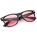 zeroUV Rare Color Tinted Lens Classic Horn Rimmed Sunglasses (Pink)
