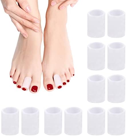 Gel Toe Sleeves Protector, 12Pcs Toe Tube Sleeve for Women Men, Toe Pad Relieve Pain for Running Hiking Dancing Skating