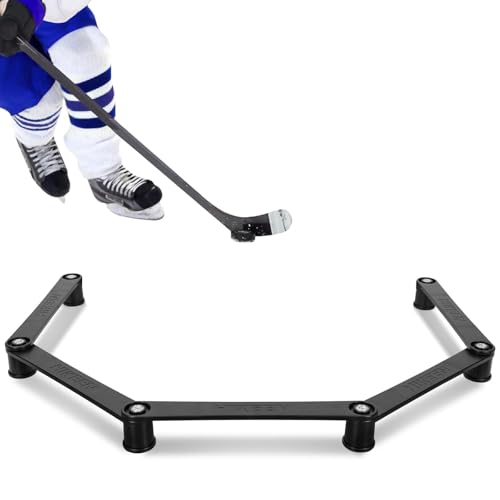 Hikeen 5-Sections Hockey Training Equipment Magnetic Adjustable Size Hockey Stick Handling Trainer Portable Stickhandling Training Tool for Puck Control Reaction Time and Coordination