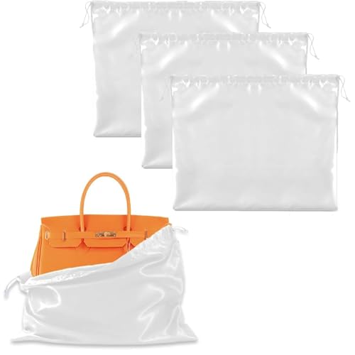 3Pcs Staubbeutel für Handtaschen, für Handtaschen Seidentuch Staubabdeckung Staubdichte Kordelzug Aufbewahrungstasche Weicher Staubbeutel zum Schutz von Handtaschen für Handtaschen Geldbörsen Rucksäck