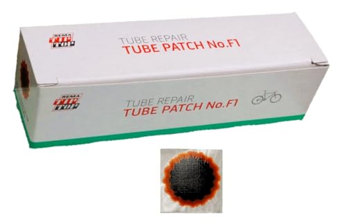 100 Stück-Original-Packung REMA TIP TOP Schlauchflicken No.F1 (Ø 25 mm) Rotrand (Art. Nr. 5000029) + fishingglue-Produktbeschreibung