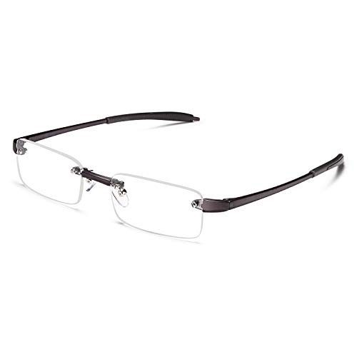 Rimless Reading Glasses - Men and Women Lightweight Readers 2.00