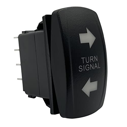 Image of Amber Led Turn Signal Rocker Switch 7 PIN ON-Off-ON DPDT Toggle Switch with Jumper Wires for Motorcycle UTV ATV SXS Golf Cart Waterproof IP68