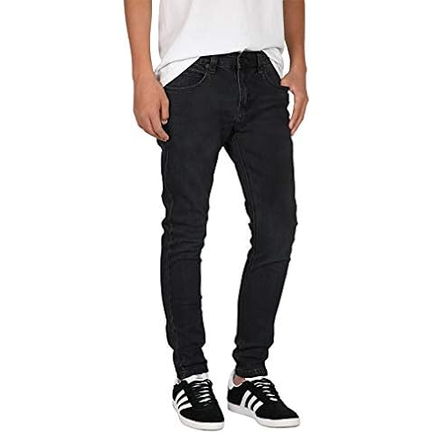 Mersenne Men's Super Skinny Fit Color Jeans (42W x 30L, A000_Worn Black) Cover