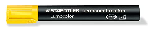 Marqueurs permanents Staedtler Lumocolor lot de 10 feutres jaunes