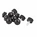 Tool parts M5 x 12mm Round Head Screw On Straight Knurled Clamping Knob Grips Black 10pcs