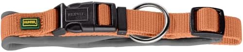 HUNTER Neopren Vario Plus Hundehalsung | strapazierfähiges Nylon, Neoprenpolsterung, stufenlos verstellbar, mit Zugentlastung, Farbe: Kupfer/Grau, Größe: M-L/2,0