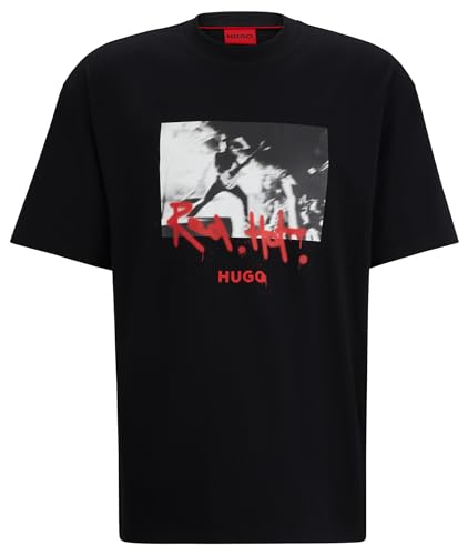 Lista de Pintura en espray favoritos de las personas. 43 Hugo Boss Playera de Punto de algodón con ilustración de Pintura a espray Color Negro Talla G