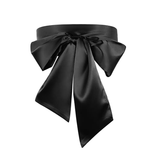 Lusofie Satin Waist Belts for Women Sash Belt 3.5'' Wide Dress Belt for Special Occasion Formal Silk Sash Tie (Multi-color)