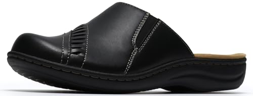 Clarks Womens Laurieann Lux Mule Black Leather 8.5 Wide