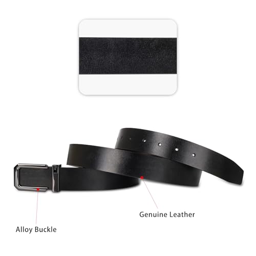 Image of Aurolran Men&Womens Leather Dress Belt Business Automatic Buckle Belt Color-Black Silver Gold