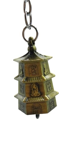 Image of Classic Antique Tibetan Temple Bell Shaped Keyring for Gift Gaurdian bell for Car Bike Bags Metal Key ring Key Chain Bag Charm Gift