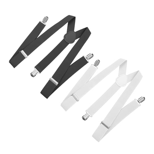 VALICLUD Chic Y-back Suspenders Set 2 Pcs Elastic Men's Women's Suspenders for Daily Use