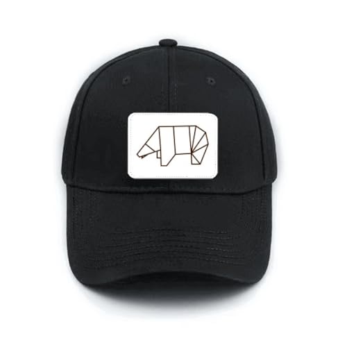 Casquette de baseball Origa Bear noire réglable contre le soleil et le vent