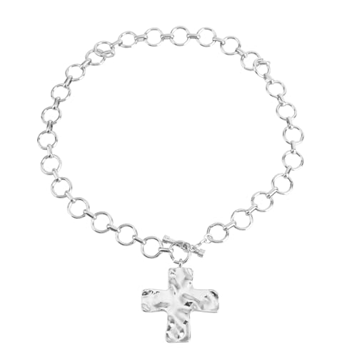 Collier croix argent avec fermoir à bascule idée cadeau bijoux tendance