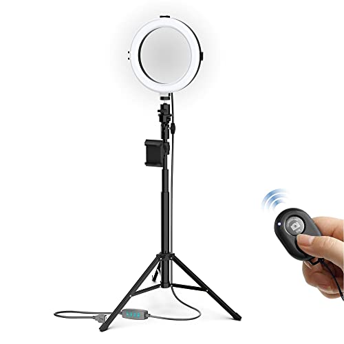 Bower 8' Selfie Ring Light Studio with Adjustable Tripod and Phone Holder – Professional Photo and Video Lighting Kit for Vlogging, Streaming, and Social Media Content Creation