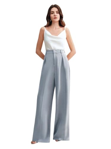 Image of KOTTY Women's Elegant High-Waist Wide-Leg Trousers for Office & Casual Wear