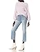 Cable Stitch Women's Ribbed Blouson Sleeve Sweater - Boat Neck Long Sleeve Drop Shoulder Solid Color Pullover Knit Top (Large, Lilac Pink)
