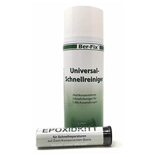 Ber-Fix® 56 g epoxidkitt plus 400 ml öl-Fix® Universal snabbrengörare för snabbreparationer på bas epoxid knetmassa – 2k knådmetall tank reparation