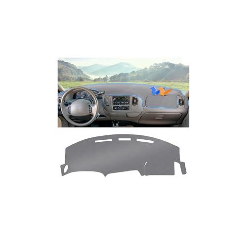 Image of Autorder Gray Dashboard Cover Mat for 1997-2003 Ford F150 /F250 /Expedition /F150 Heritage Accessories Dash Cover Polyester Dash Mat Sunshade Glare UV Rays Protector(Without Light Sensor&Climate Sensor)